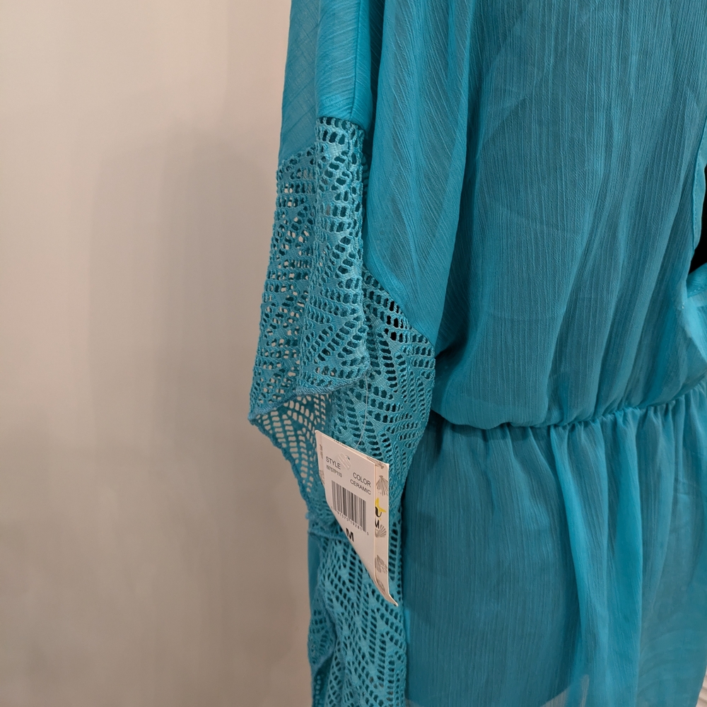 Miken Swim Coverup Seimsi Green Lace Size Medium